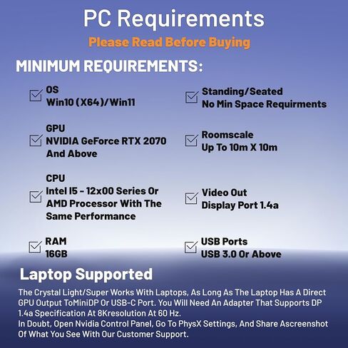 سماعة رأس Pimax Crystal Light VR مع وحدات تحكم، وشاشة QLED 8K مع تعتيم محلي، وخفيفة الوزن ومريحة، لسيمز الطيران، وiRacing وألعاب الكمبيوتر، إصدار الدفع الكامل in Saudi Arabia