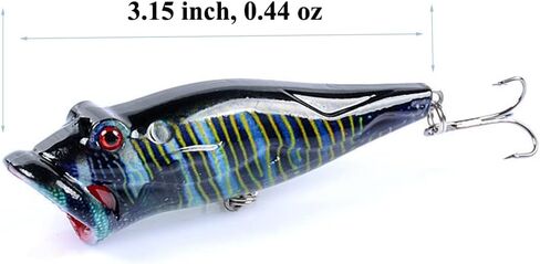 5 Pcs Hard Popper Lure with Color Drawing Coating, Hard Crankbait Lures Set, as Popper Bait for Salmon Trout Walleye Bass Redfish in Freshwater Saltwater 21 in Saudi Arabia