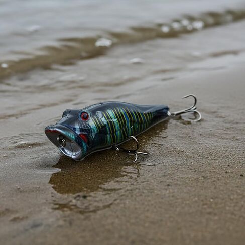 5 Pcs Hard Popper Lure with Color Drawing Coating, Hard Crankbait Lures Set, as Popper Bait for Salmon Trout Walleye Bass Redfish in Freshwater Saltwater 21 in Saudi Arabia
