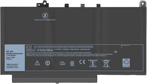 7CJRC Laptop Battery for Dell Latitude 7270 7470 E7270 E7470 Series 21X15 021X15 KNM09 0KNM09 TX283 0TX283 451-BBSW 451-BBWR 11.4V 42Wh in Saudi Arabia
