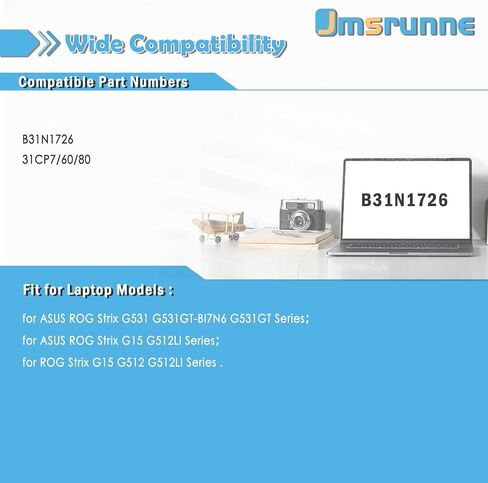 استبدال بطارية الكمبيوتر المحمول B31N1726 لسلسلة ASUS ROG Strix G531 G531GT G531GT-BI7N6 Series G15 G512 G512LI [خط طويل] in Kuwait