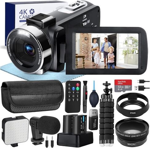 4K Video Camera 60 FPS 48MP UHD Recording Digital Autofocus, 18X Zoom, 3 inch Screen in Saudi Arabia