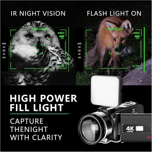 4K Video Camera 60 FPS 48MP UHD Recording Digital Autofocus, 18X Zoom, 3 inch Screen in Saudi Arabia