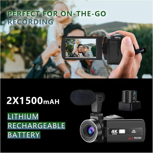 4K Video Camera 60 FPS 48MP UHD Recording Digital Autofocus, 18X Zoom, 3 inch Screen in Saudi Arabia