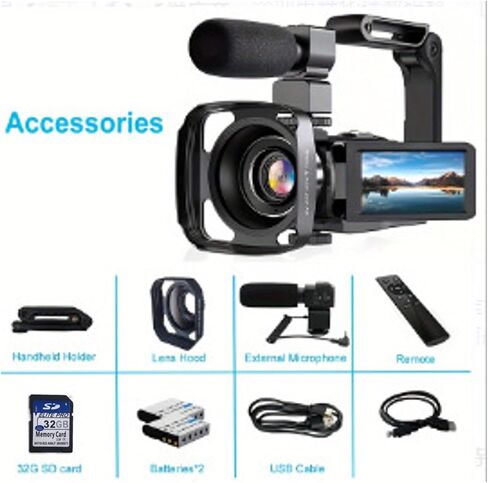 Digital Camera for Photography and 18X Zoom WiFi Webcam Compact Vlogging 3'' 270° Flip Screen Recorder in Saudi Arabia