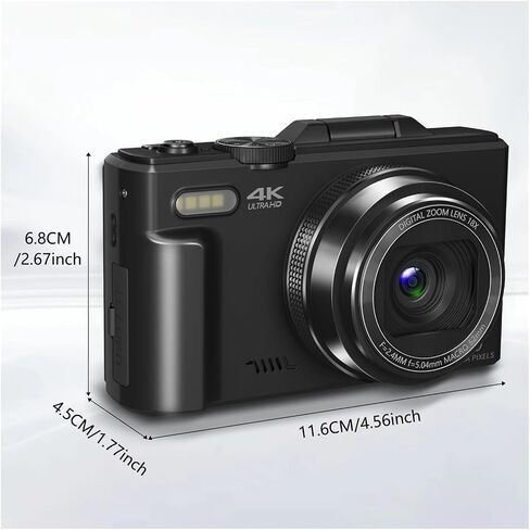 4K Compact Digital Photography Camera, 18x Zoom, Vintage vlog Video Recorder, 180° flip Screen, WiFi Webcam in Saudi Arabia