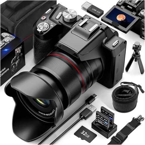5K Digital Cameras for Photography 16X Optical Zoom Camera with WiFi & App Control, Vlogging with 180°Flipable Screen in Saudi Arabia