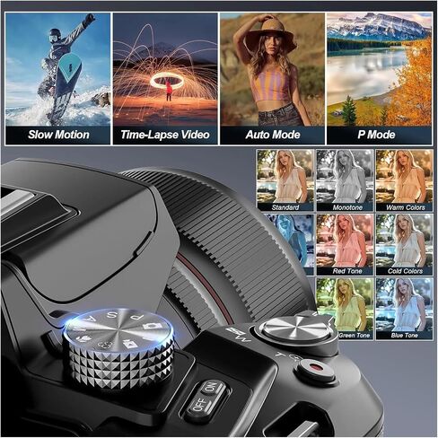 5K Digital Cameras for Photography 16X Optical Zoom Camera with WiFi & App Control, Vlogging with 180°Flipable Screen in Saudi Arabia