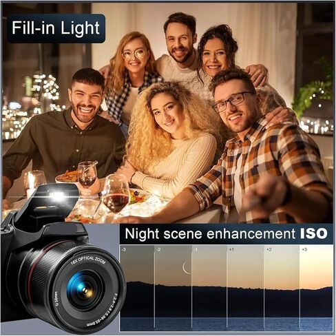 5K Digital Cameras for Photography 16X Optical Zoom Camera with WiFi & App Control, Vlogging with 180°Flipable Screen in Saudi Arabia