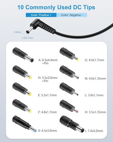 Upgrade 19V DC Power Supply 65W Laptop Charger Speaker Monitor Power Cord in Kuwait