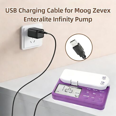 USB for Moog Zevex Enteralite Infinity Pump Compatible with Infinity Pump Power Cord (Black in Saudi Arabia
