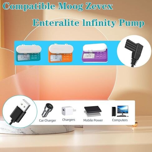 USB for Moog Zevex Enteralite Infinity Pump Compatible with Infinity Pump Power Cord (Black in Saudi Arabia