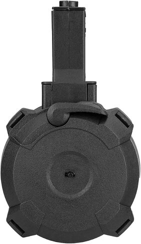 GoldenBall x Sentinel Gears 1200 Rounds Electric Polymer Drum Airsoft Magazine for M4 AEGs, Battery Included - Black in Kuwait