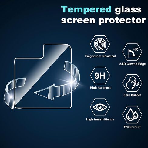 [6 in 1] for Samsung Galaxy Z Flip 8 Screen Protector, (2+2+2) Inner Screen Flexible Film + Tempered Glass Back Screen Protector + Camera Lens Protector,HD,Anti-Scratch,Bubble Free in Saudi Arabia