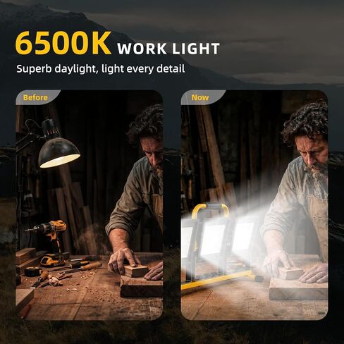 ALTSON 3-Head LED Work Light, 21000LM Adjustable Garage Lights for Mechanics Workshops, Portable Flood Lights Outdoor IP66 Waterproof,16.4FT Cord Stand Tripod Light for Jobsite Construction Renovation in Kuwait
