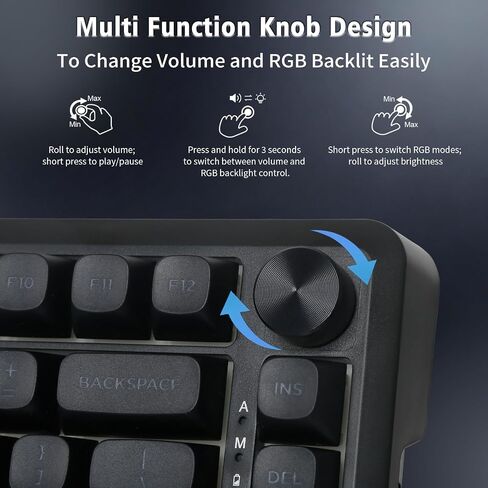 E-YOOSO 75% Wireless Mechanical Gaming Keyboard, Creamy Sound, Black in Kuwait