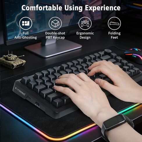 E-YOOSO 75% Wireless Mechanical Gaming Keyboard, Creamy Sound, Black in Kuwait