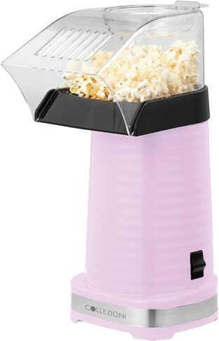 Collezioni Popcorn Maker 12 cup Capacity No oil required Non-slip rubber feet Popcorn ready in 3-5 mins, Pink in Saudi Arabia
