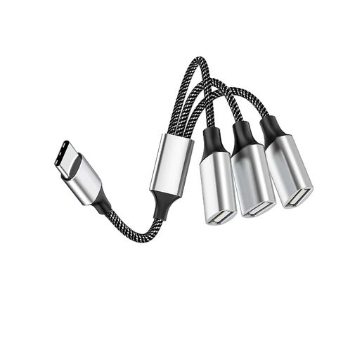 USB A Splitter(10 inch Long),USB A Splitter 1 in 4 Out,USB A Male to 4 Female USB Y Splitter,USB Splitters for Charging Slow and Data Transfer for Webcam/Printer/USB Devices/Laptop Etc(Grey) in Saudi Arabia