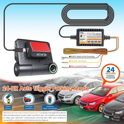 ROVE R3 3 Channel Dash Cam with Hardwire Kit and 128GB Card in Saudi Arabia