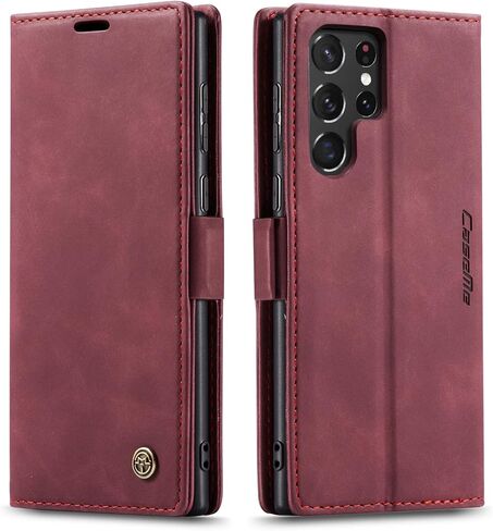 Compatible with Samsung Galaxy S22 Ultra Wallet Case, PU Leather Flip Cover with Kickstand Card Holder for Galaxy S22 Ultra 5G 6.8 inch (Coffee) in Kuwait
