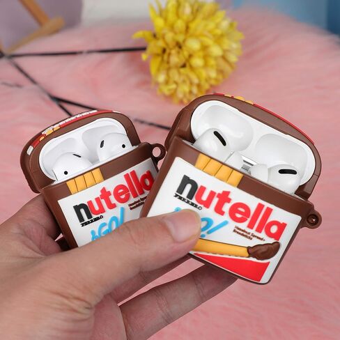 Oqplog for AirPod 2/1 Case Food Design Cover for AirPods Silicone Cases Air Pods Cute Funny Cartoon 3D Kawaii Fun Soft Designer Unique Fashion Cool Pretty for Girls Boys Teen Girly (Nutela) in Kuwait