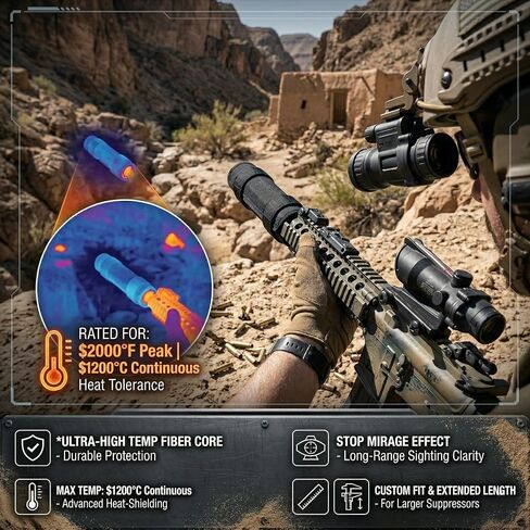 5“ 6" 7“ 7.5" 10“ Suppressor Cover with Burn Proof Micro Fiber Sleeve Heat Resistant Suppressor Wrap Rifle High Temp Blocker Silencer Covers in Kuwait