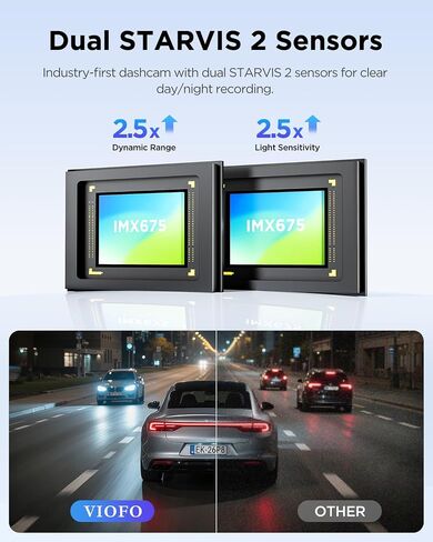【Bundle: A229 Plus 2CH+HK4 Kit+CPL】 VIOFO A229 Plus Dash Cam with Dual STARVIS 2 Sensors, 2 Channel HDR, 1440P+1440P Front and Rear, Voice Control Car Dash Camera in Kuwait