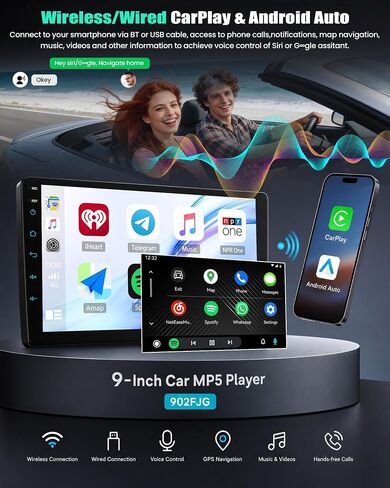 SIXTOP Car Stereo Radio for Hyundai Elantra 2011 2012 2013 with Wireless Apple CarPlay Android Auto HD 9 Inch IPS Touch Screen Bluetooth YouTube Video Mirror Link FM/RDS DSP USB SWC Backup Camera in Saudi Arabia