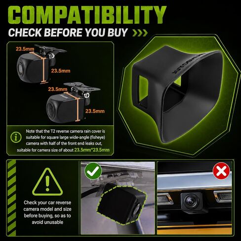 Silicone Backup Camera Rain Shield,Resists Rain,Snow,Sun,Dust Car Camera Rains Cover Maintains Clear Reversing Image,Universal Car Rear View Cameras Cover for Most Vehicles in Saudi Arabia