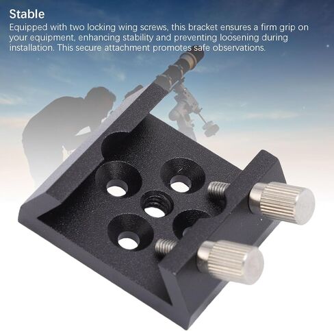 1pc Telescope Finder Mounting Bracket, Aluminum Alloy Secure Base for Stable Observations, Silver Material in Saudi Arabia