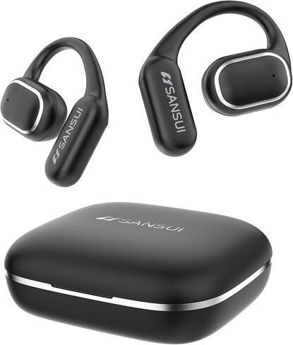 سماعات أذن SANSUI W12 True Open Ear، سماعات رأس لاسلكية خفيفة الوزن ومريحة للتعليق على الأذن، سماعات بلوتوث 6.0 تعمل لمدة 42 ساعة مع ترجمة AI إضافية في الوقت الحقيقي للرياضة والسفر وتعلم الأعمال، أسود in Saudi Arabia