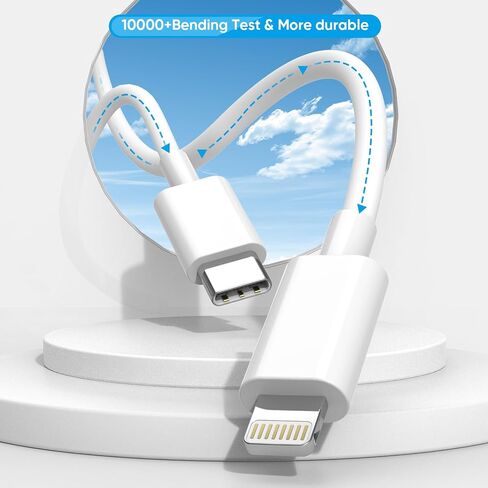 [Apple MFi Certified]Long iPhone Fast Charging Cable,3Pack 12W Phone Charger USB C Charger Block Plug+6Foot Type C to Lightning Cord for iPhone 14/Pro/Pro Max/Plus/13/12/11/XS/XR/X/SE2022/iPad/AirPods in Kuwait