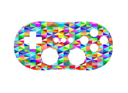 Triangles Pattern Lots Bright Colors Fun Vinyl Decal Sticker Skin by Debbie's Designs for Wii Classic Controller in Saudi Arabia