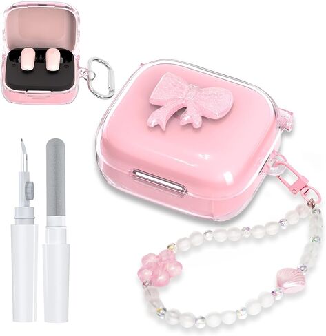 Pink Bow for Anker Soundcore P30i Shockproof Case, with Keychain in Saudi Arabia