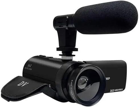 HD 1080P Professional Digital Video Camera with Mic 16 Million Pixels DV Multifunction Anti-Shaking Photographic Machine(with Wide Lens) in Saudi Arabia