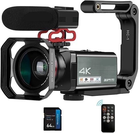 AX10 4K Camcorder Camara Professional 30MP 60FPS 30X Digital Zoom Camera Vlog IR Night Vision WiFi Video Shooting in Saudi Arabia