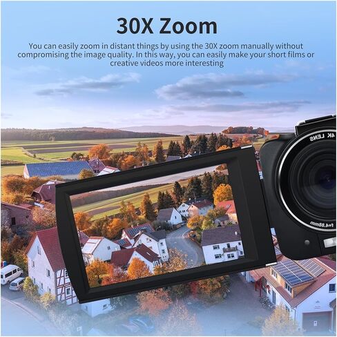AX10 4K Camcorder Camara Professional 30MP 60FPS 30X Digital Zoom Camera Vlog IR Night Vision WiFi Video Shooting in Saudi Arabia