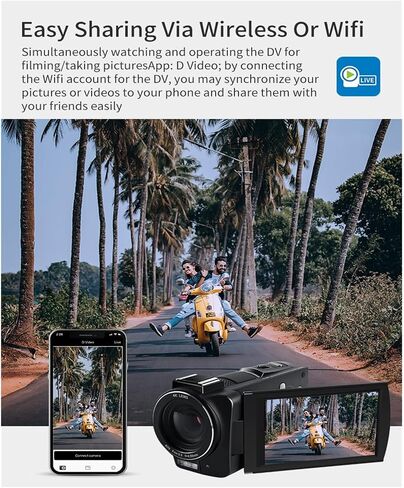 AX10 4K Camcorder Camara Professional 30MP 60FPS 30X Digital Zoom Camera Vlog IR Night Vision WiFi Video Shooting in Saudi Arabia