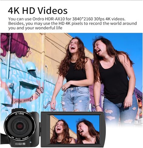 AX10 4K Camcorder Camara Professional 30MP 60FPS 30X Digital Zoom Camera Vlog IR Night Vision WiFi Video Shooting in Saudi Arabia