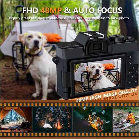 Digital Camera 4K 48MP Autofocus WiFi Photography Support No Battery Use Suitable for Beginners in Saudi Arabia