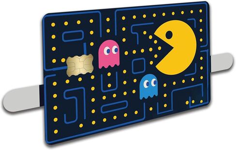 غلاف لاصق لبطاقة الائتمان مكون من قطعتين - تصميم محاكاة ساخرة لألعاب Arcade المتاهة الرجعية - أغطية بطاقات متينة من الفينيل in Kuwait