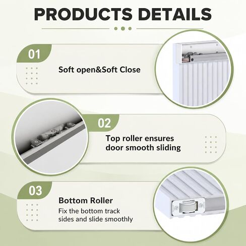 JUBEST 36in x 84in Concealed Barn Door, Fluted Panel Hidden Door in Saudi Arabia
