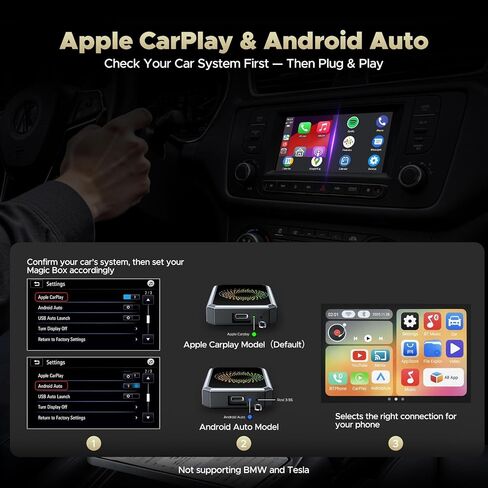 TOGUARDGO Wireless Carplay Adapter 3-1 Magic AI Box with YouTube TikTok in Saudi Arabia