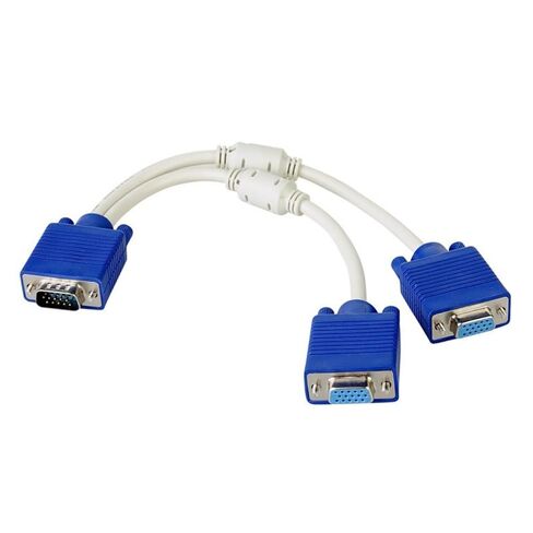 0.2m Long VGA Male to Double Female Adapter Cable 1080P Video Converter Cord Line Easy Installation and Flexible Use in Saudi Arabia