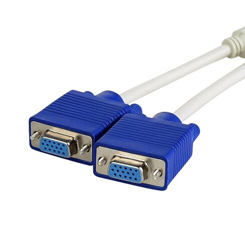 0.2m Long VGA Male to Double Female Adapter Cable 1080P Video Converter Cord Line Easy Installation and Flexible Use in Saudi Arabia