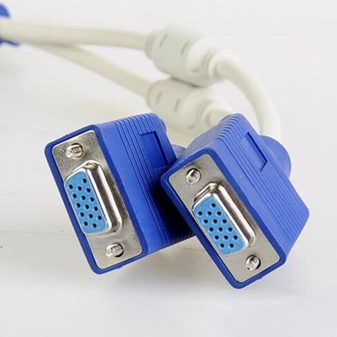 0.2m Long VGA Male to Double Female Adapter Cable 1080P Video Converter Cord Line Easy Installation and Flexible Use in Saudi Arabia