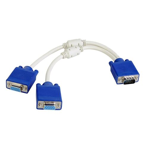 0.2m Long VGA Male to Double Female Adapter Cable 1080P Video Converter Cord Line Easy Installation and Flexible Use in Saudi Arabia