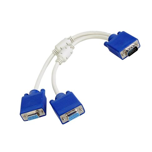 0.2m Long VGA Male to Double Female Adapter Cable 1080P Video Converter Cord Line Easy Installation and Flexible Use in Saudi Arabia