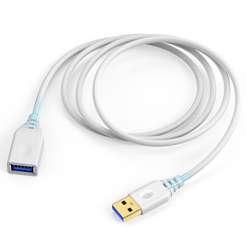 USB Extension Cable,6FT White USBA Male to Female Extension Cable,High Speed USB 3.0 USBCord Extender Printer Cable to USB 5Gbps Data Transfer for Keyboard, Mouse,Playstation,Xbox,Flash Drive,Printer in Kuwait